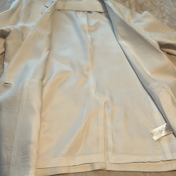 Michael Michael Kors Women's Ruched Sleeve White Linen Blazer Sz 16 - Picture 11 of 14